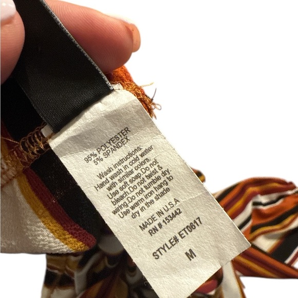 Windsor Multicolor Striped Off-Shoulder Boho Top - Picture 6 of 7